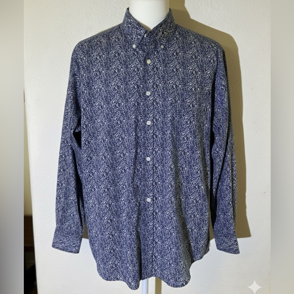 Men's Blue Patterned Shirt